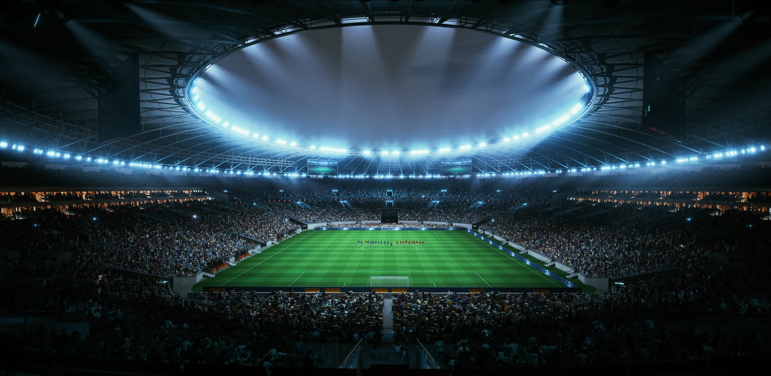 World Cup stadium at night
